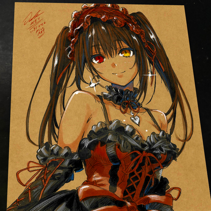 Kurumi Tokisaki Date A Live Art Print Signed 8.5x11 | Art by Keyeske