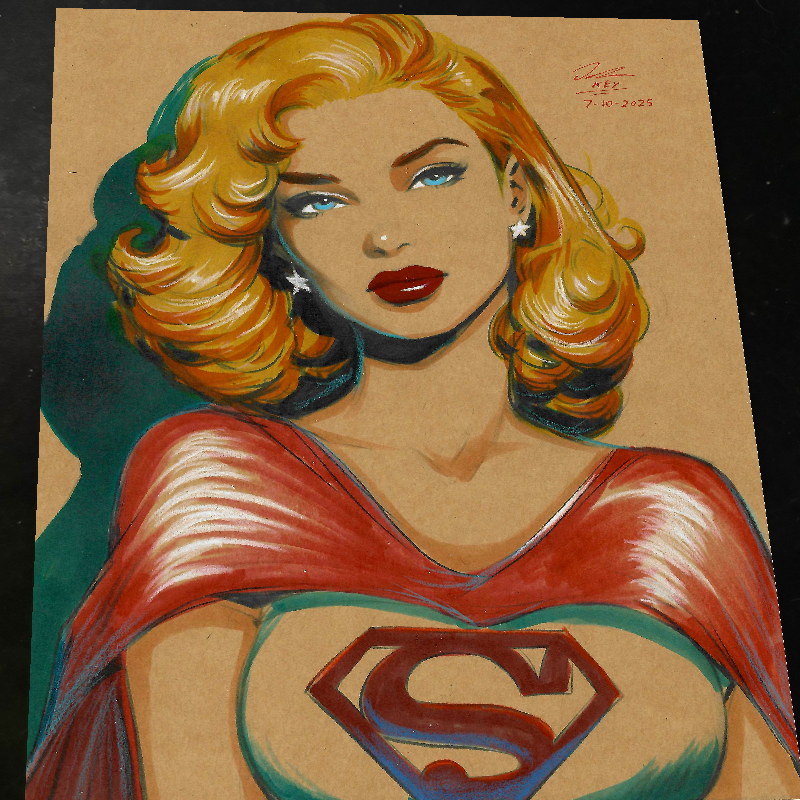 Supergirl DC Art Print Signed 8.5x11 | Art by Keyeske