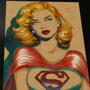 Supergirl DC Art Print Signed 8.5x11 | Art by Keyeske