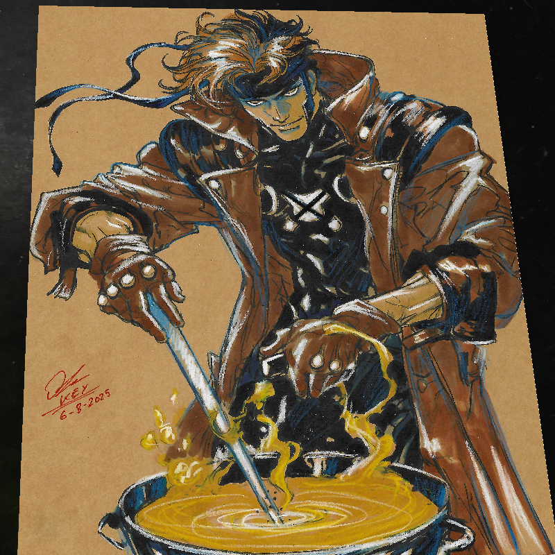 Gambit X-Men Art Print Signed 8.5x11 | Art by Keyeske