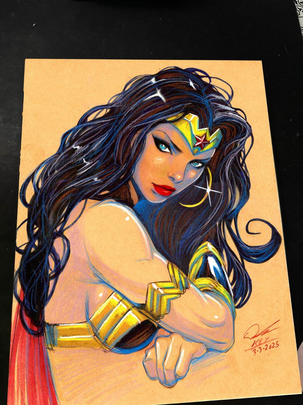 Wonder Woman Art Print Signed 8.5x11 | Art by Keyeske