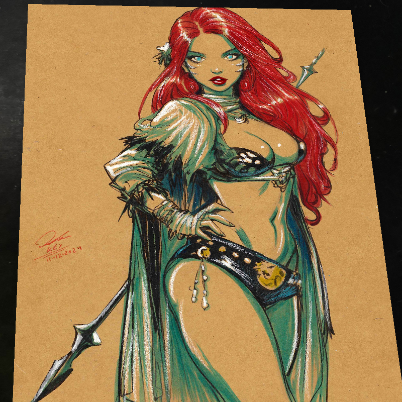 Jungle Girl Art Print Signed 8.5x11 | Art by Keyeske