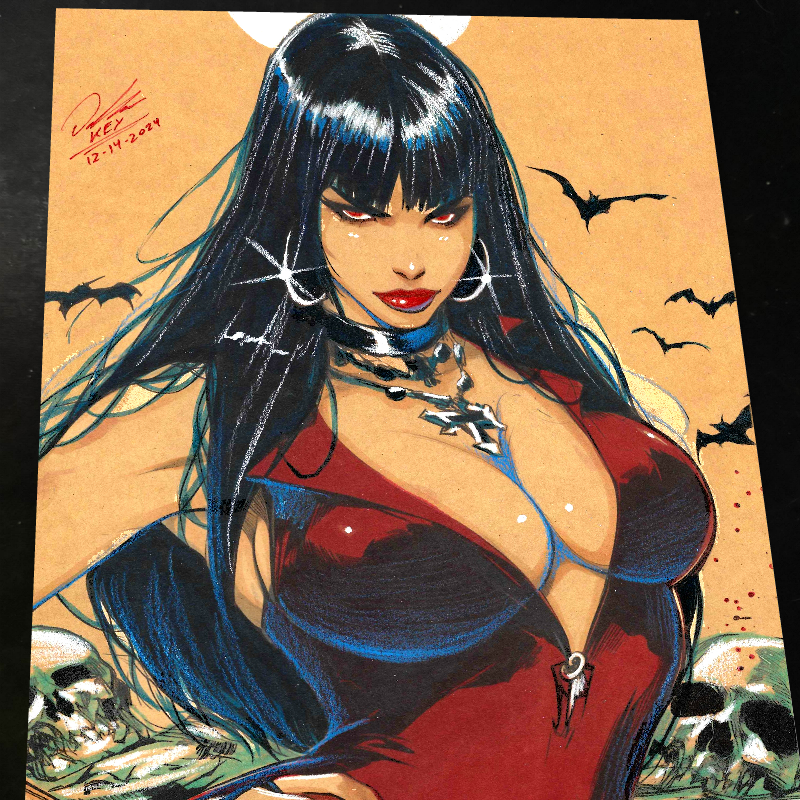 Vampirella Art Print Signed 8.5x11 Art by Keyeske