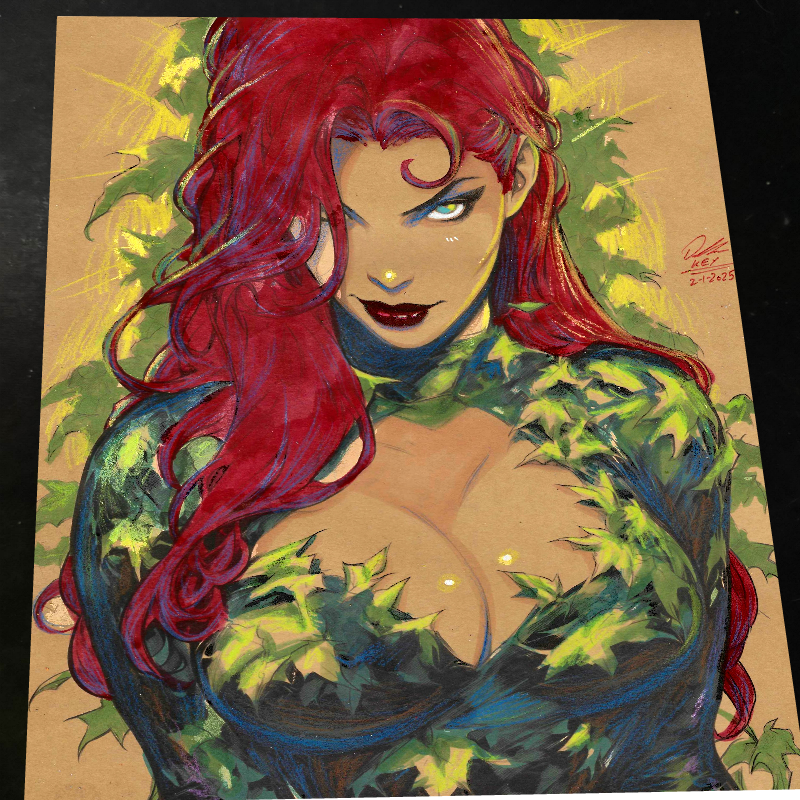 Poison Ivy Art Print Signed 8.5x11 | Art by Keyeske