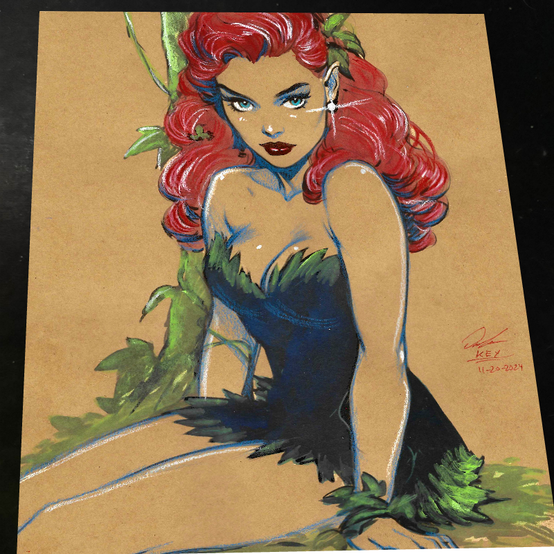 Poison Ivy Art Print Signed 8.5x11 | Art by Keyeske