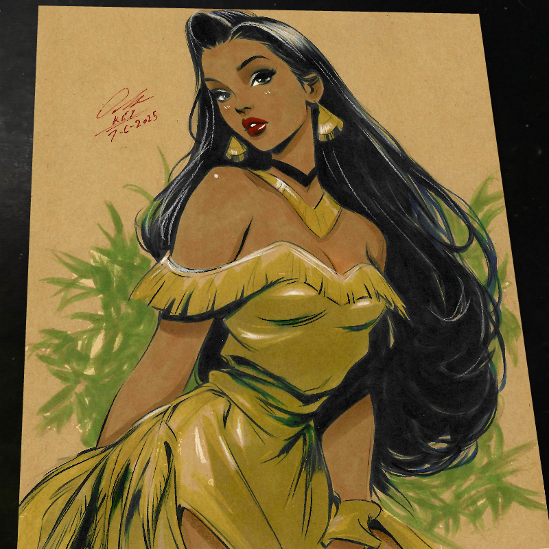 Pocahontas Art Print Signed 8.5x11 | Art by Keyeske