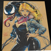 Gwen Stacy x Venom - Marvel art print by Keyeske