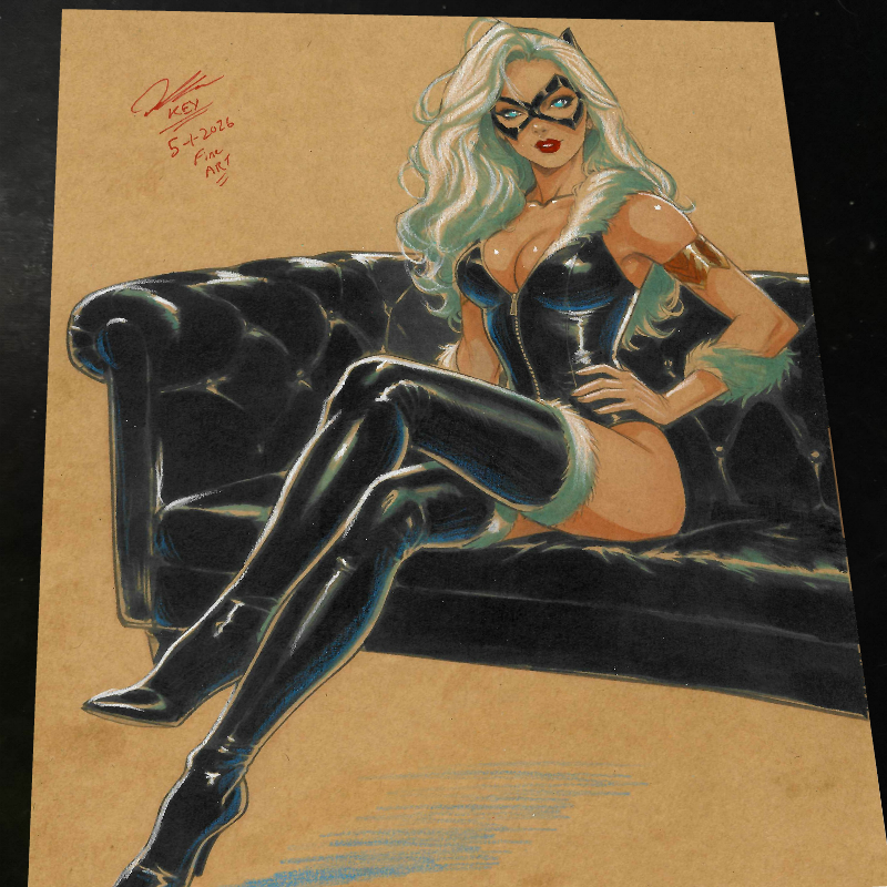 Black Cat - Marvel art print by Keyeske