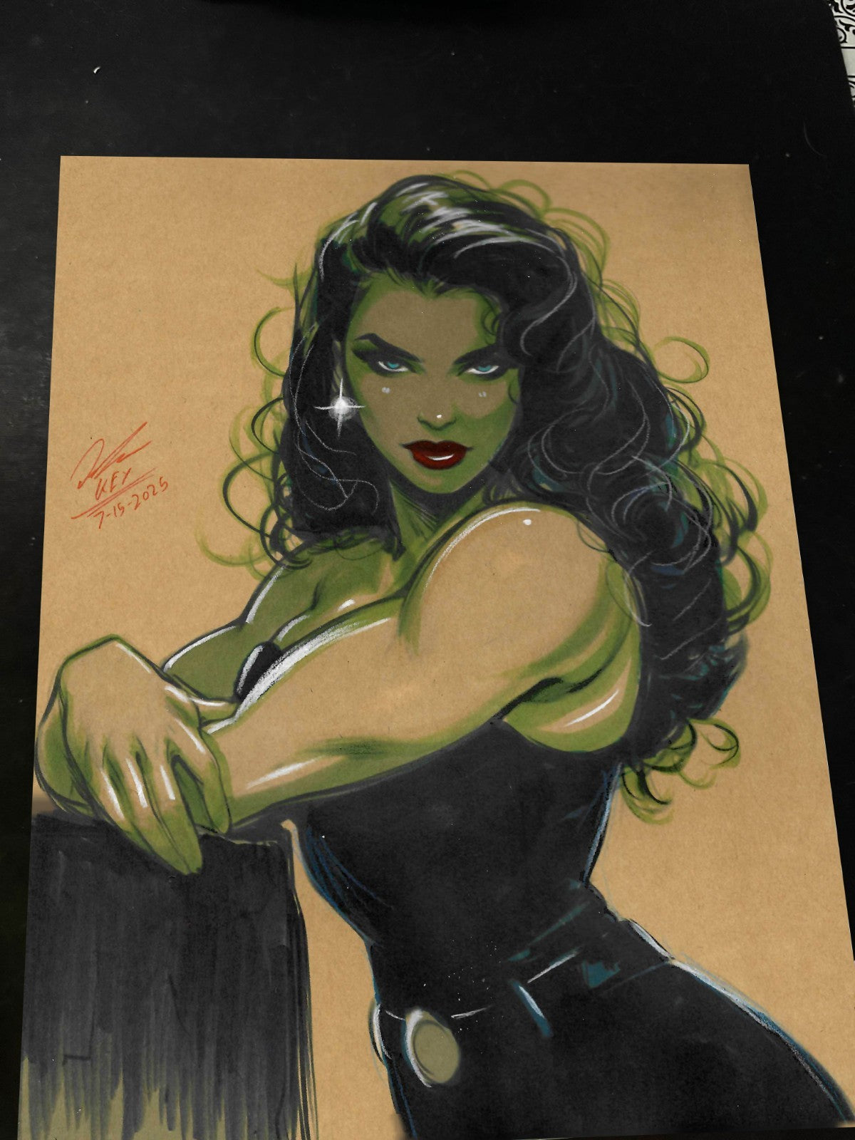 She Hulk Art Print Signed 8.5x11 | Art by Keyeske