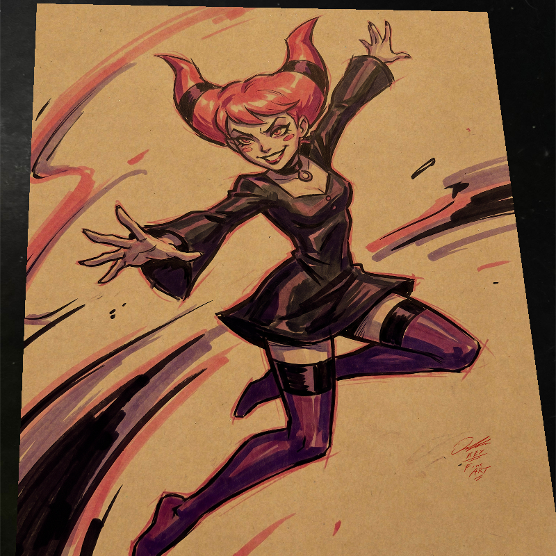 Jinx Teen Titans Art Print Signed 8.5x11 | Art by Keyeske