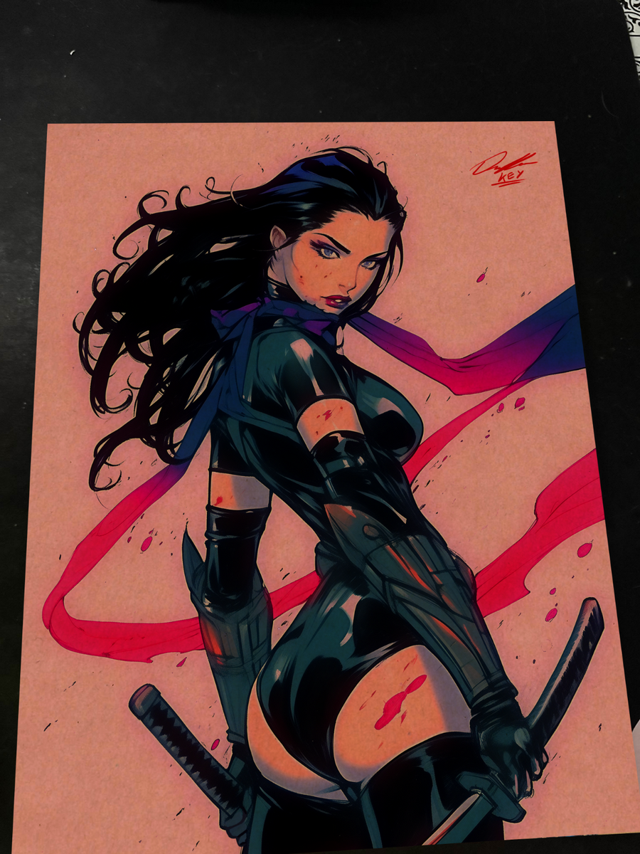 Psylocke - Marvel art print by Keyeske