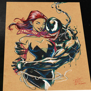 Mary Jane x Venom - Marvel art print by Keyeske