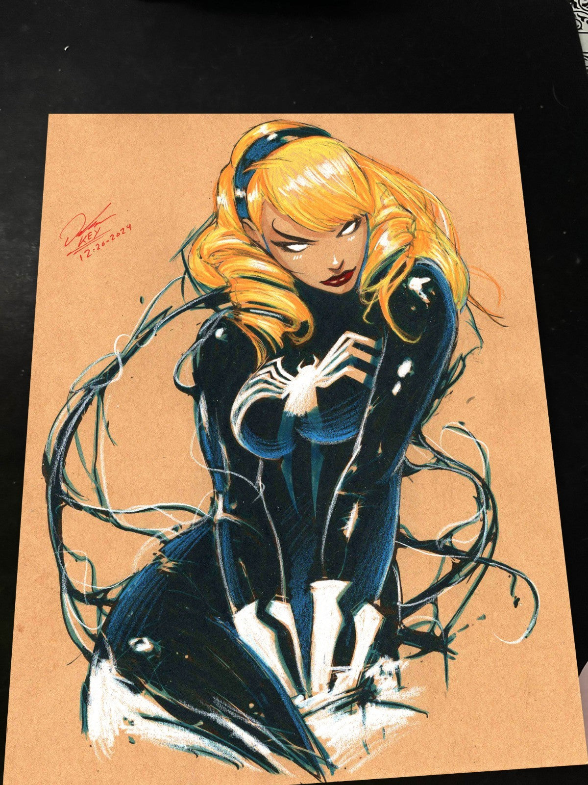 Gwen Stacy x Venom Art Print Signed 8.5x11 | Art by Keyeske