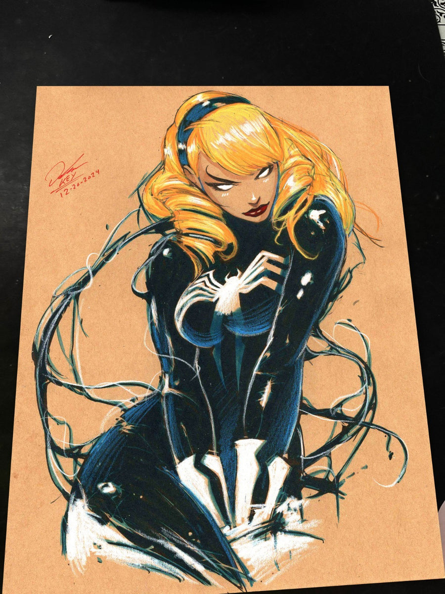 Gwen Stacy x Venom - Marvel art print by Keyeske