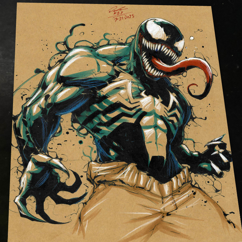 Venom Art Print Signed 8.5x11 | Art by Keyeske