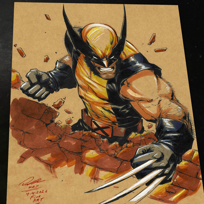 Wolverine X-Men Art Print Signed 8.5x11 | Art by Keyeske