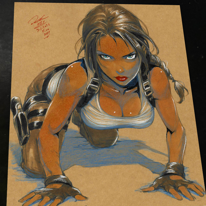 Lara Croft Art Print 8.5x11 Art by Keyeske