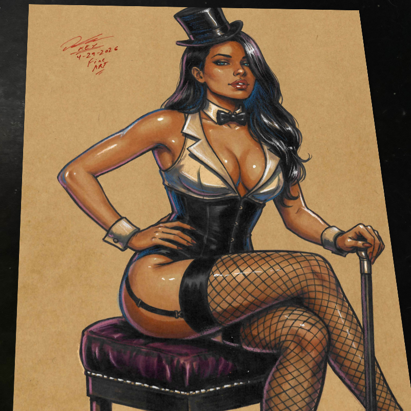 Zatanna DC Art Print Signed 8.5x11 | Art by Keyeske
