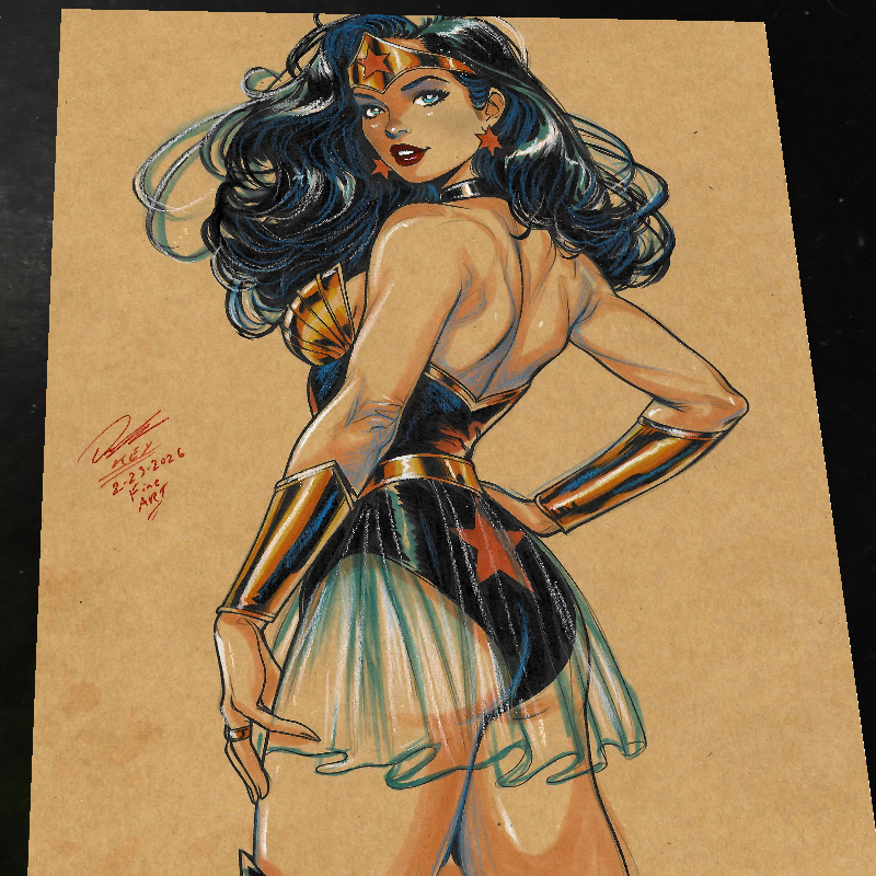 Wonder Woman Art Print Signed 8.5x11 | Art by Keyeske