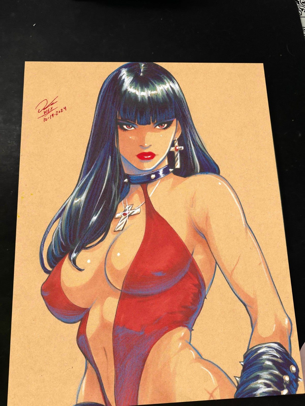 Vampirella Art Print Signed 8.5x11 Art by Keyeske