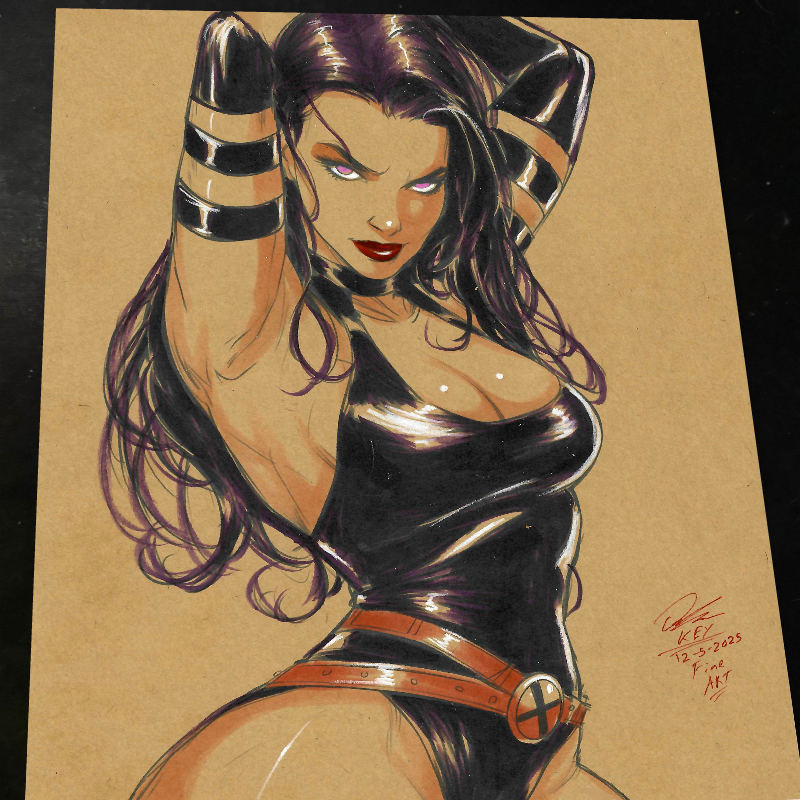 Psylocke - Marvel art print by Keyeske