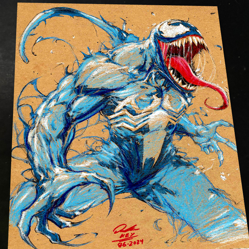 Venom Art Print Signed 8.5x11 | Art by Keyeske
