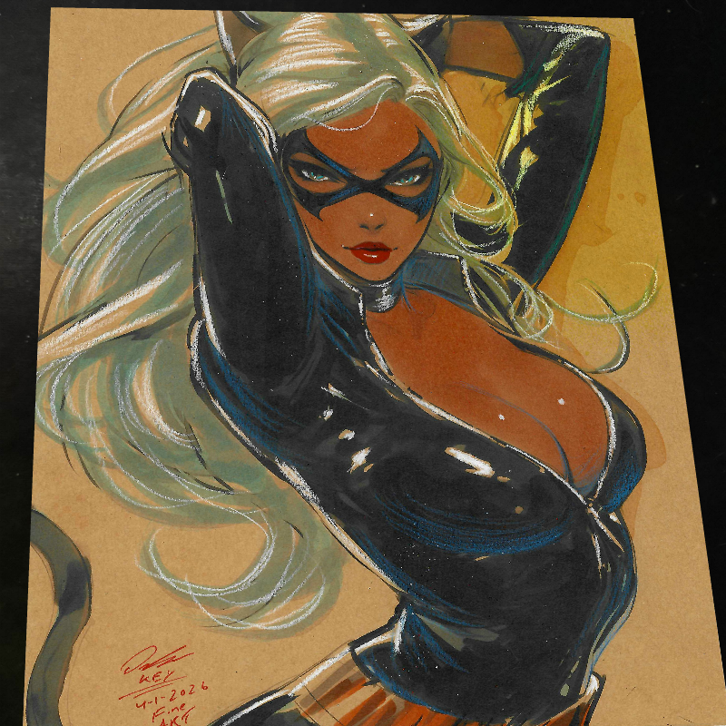 Black Cat - Marvel art print by Keyeske