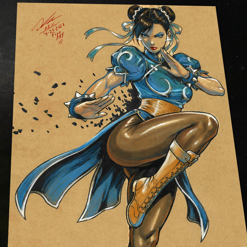 Chun Li Street Fighter Art Print Signed 8.5x11 | Art by Keyeske