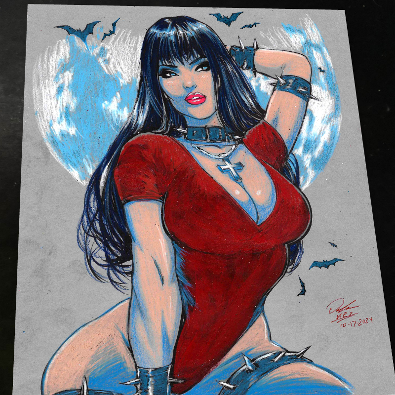 Vampirella Art Print Signed 8.5x11 Art by Keyeske
