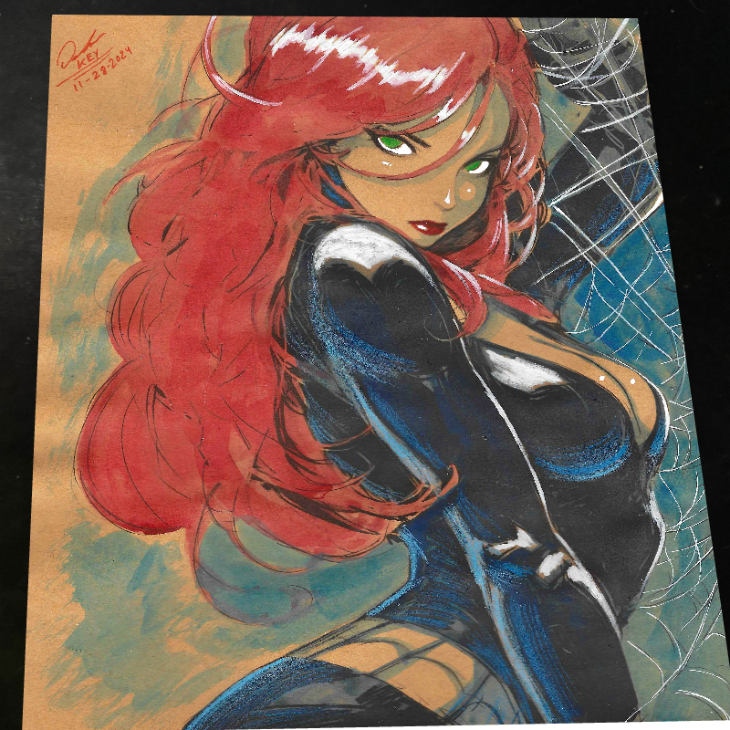 Mary Jane Watson Art Print Signed 8.5x11 | Art by Keyeske
