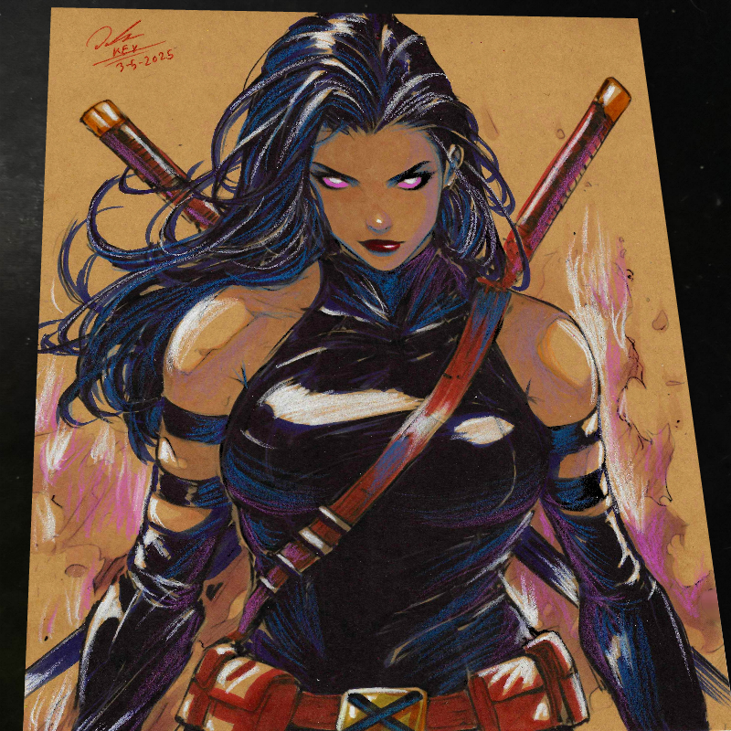 Psylocke - Marvel art print by Keyeske