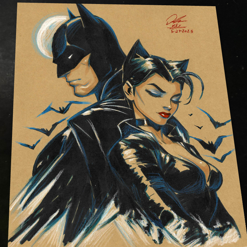 Batman Art Print Signed 8.5x11 | Art by Keyeske