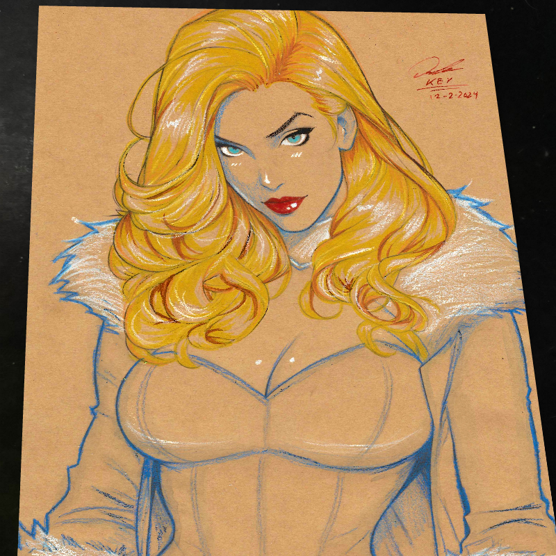 Emma Frost X-Men Art Print Signed 8.5x11 | Art by Keyeske