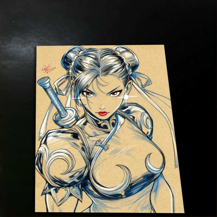 Chun Li Street Fighter Art Print Signed 8.5x11 | Art by Keyeske
