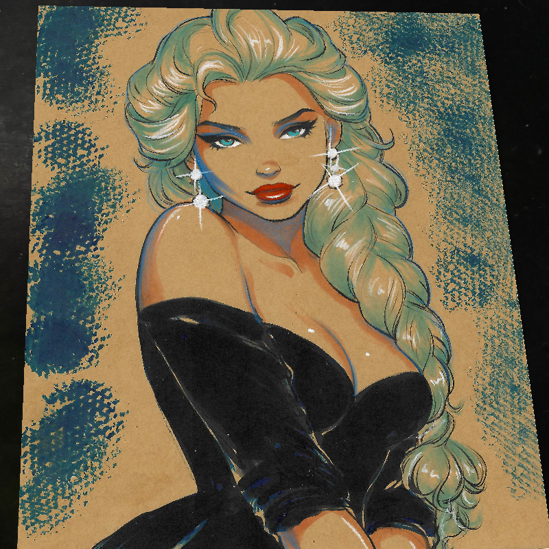 Elsa Frozen Art Print Signed 8.5x11 | Art by Keyeske