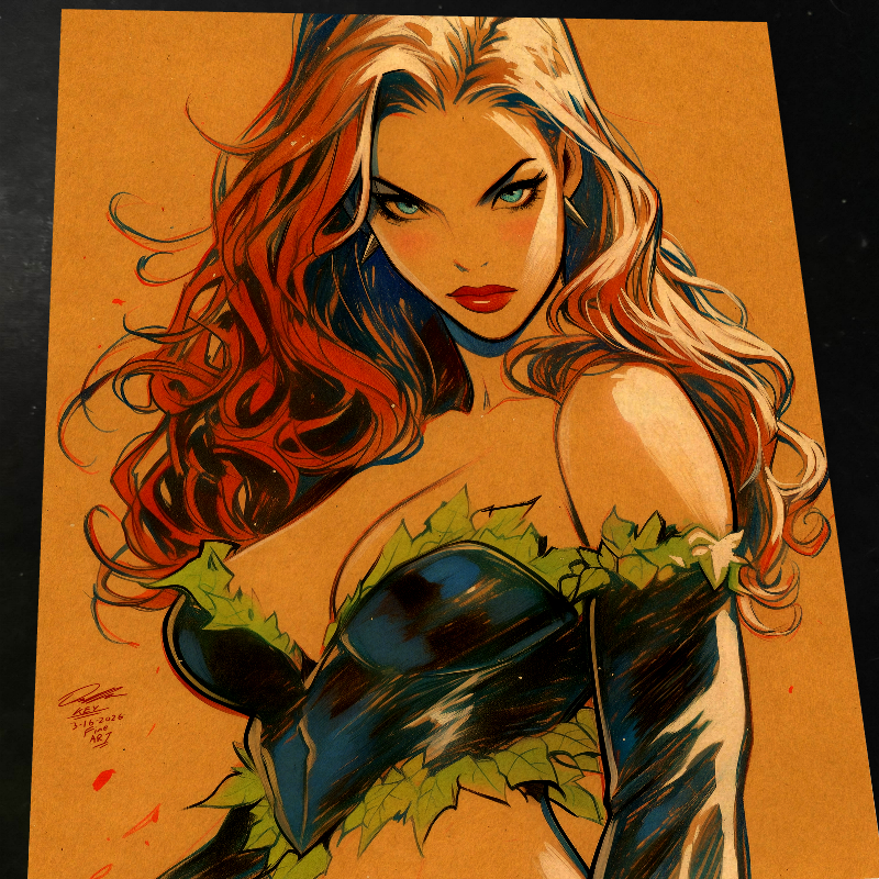 Poison Ivy Art Print Signed 8.5x11 | Art by Keyeske
