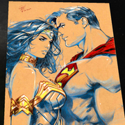 Wonder Woman x Superman Art Print Signed 8.5x11 | Art by Keyeske