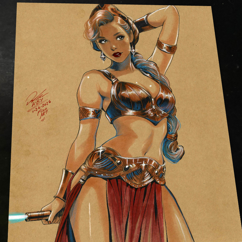 Princess Leia Art Print Signed 8.5x11 | Art by Keyeske
