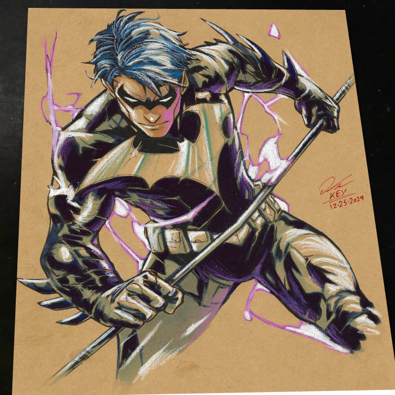 Nightwing Art Print Signed 8.5x11 | Art by Keyeske