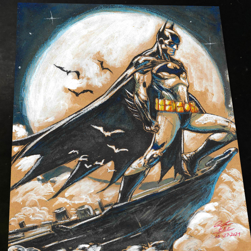 Batman Art Print Signed 8.5x11 | Art by Keyeske