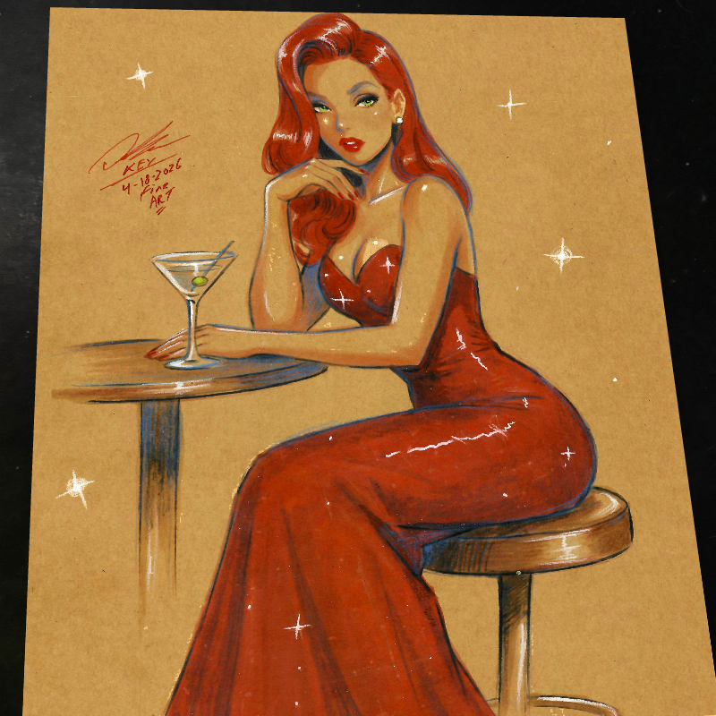 Jessica Rabbit Art Print Signed 8.5x11 | Art by Keyeske