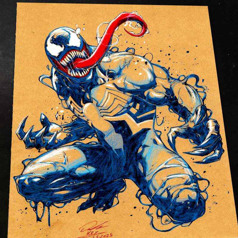 Venom Art Print Signed 8.5x11 | Art by Keyeske