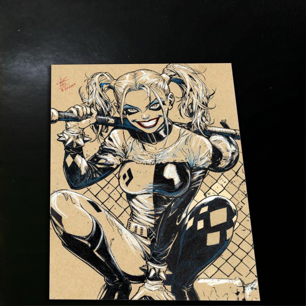 Harley Quinn Print Signed 8.5x11 | Art by Keyeske