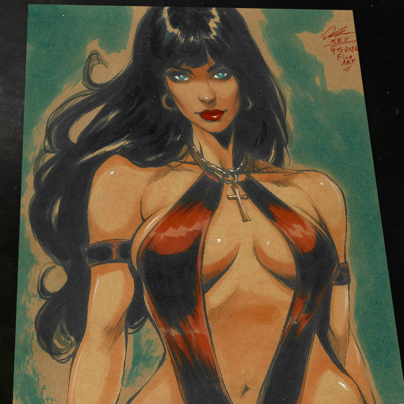 Vampirella Art Print Signed 8.5x11 Art by Keyeske