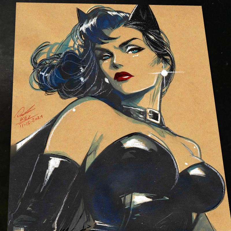 Catwoman Art Print Signed 8.5x11 | Art by Keyeske