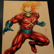 Blazing Skull Marvel Art Print Signed 8.5x11 | Art by Keyeske