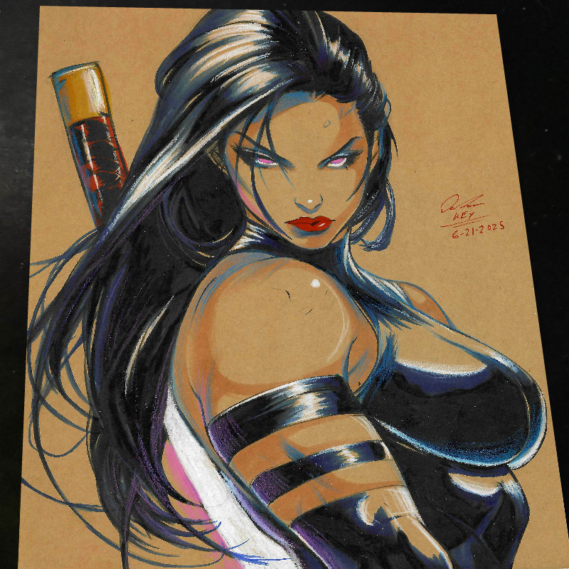 Psylocke - Marvel art print by Keyeske