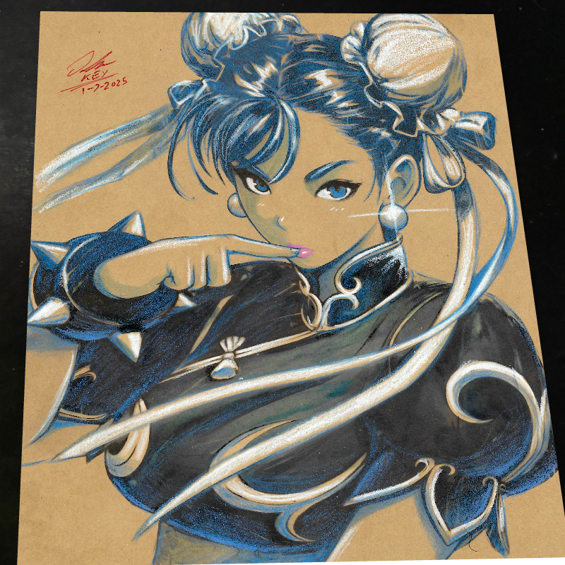Chun Li Street Fighter Art Print Signed 8.5x11 | Art by Keyeske