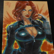 Black Widow Marvel Art Print Signed 8.5x11 | Art by Keyeske