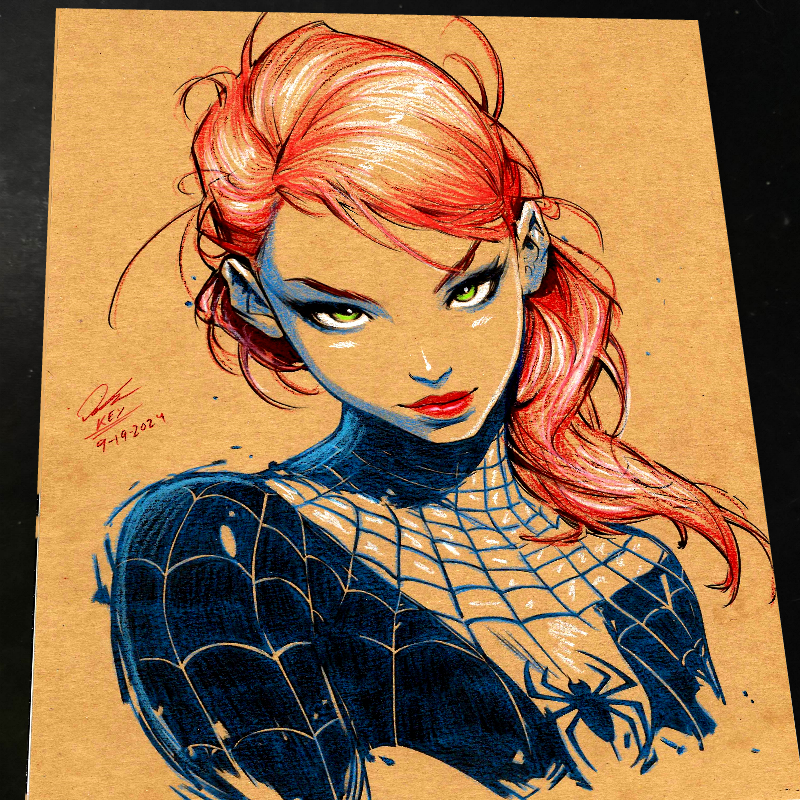 Mary Jane Watson Art Print Signed 8.5x11 | Art by Keyeske